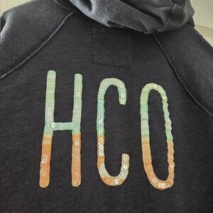 Hollister Y2K Sequin Logo Full Zip Hoodie Sweatshirt